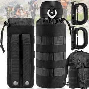 ERYI-2 Pièces Molle Sac De Bouteille D'Eau 1,5L, Porte Bouteille Molle, 1000D Nylon Tactique Sac De Bouteille, Pochette Porte Gourde Tactique Poches De Sac À Dos Pour Camping Randonnée (2 D Boucle) - Neuf