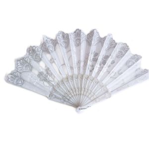 Promotion ! &Eacute;ventail Cr&eacute;ateur 'carmen' Blanc Argent&eacute; (Fleurs) - 23 Cm - Neuf