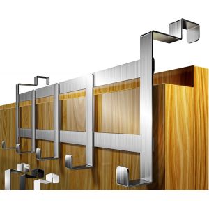 Porte-manteau pour porte - crochet porte en inox, blanc, peu encombrant - rangement pratique, fixation solide - Neuf