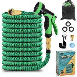 NouvelHorizonstore-Tuyau d'Arrosage Extensible 30M avec Enrouleur Automatique, Tuyau Jardin Professionnel Retractable 10 Modes, TPE 2500D Renforc&eacute;, Raccord M&eacute;tal Antifuite, pour Grand Jardin, Lavage - Neuf