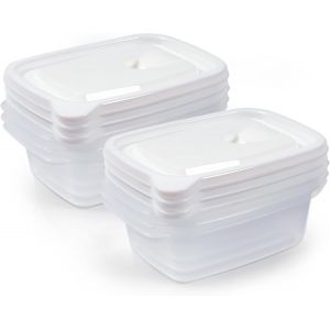 Checarzhn--No1-Lot De 6 Boîte Rectangulaire En Plastique Avec Couvercle, 900ml Boîte De Stockage Des Aliments, Sans Bpa Ensemble De Conteneurs Boîtes Alimentaires 0.9l, Passe Au Micro-Ondes Au Congél - Neuf