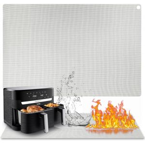 AYUHR-Tapis Résistant à la Chaleur pour Friteuse à Air, 40 x 60 cm Tapis en Silicone Ignifuge pour Comptoir de Cuisine, Protecteur de Comptoir, Antidérapant et Imperméable, Gris - Neuf