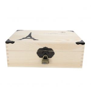 Boite De Rangement Vintage En Bois Avec Serrure Pour Bureau, Classeur, Bijoux, Maquillage, Outils - Neuf
