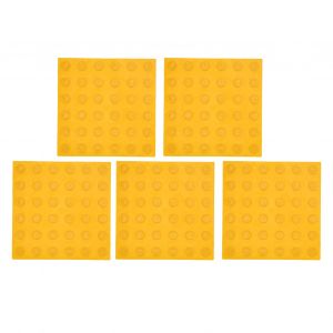 Hjlian Lot De 5 Dalles De Sol Antiderapantes En Caoutchouc, Avertissement Tactile, Pour Trottoir, Pave, Plaque De Base, Point Jaune - Neuf