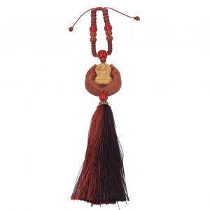 Pendentif de voiture Bouddha en bois de pecher, sculpture exquise, purification de l'esprit, richesse, bonheur, Guanyin, ornement suspendu Ksitigarbha - Neuf
