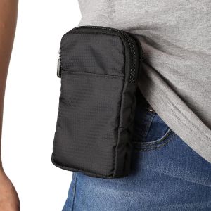 KALANKA-Sac à Bandoulière pour Téléphone Portable Noir, Sac de Ceinture pour Smartphone, Sacoche Homme Sac de Messager Imperméable Telephone Sac Randonnée avec Mousqueton Sac Voyage Sac à Main à Band - Neuf