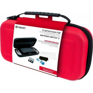 Eryi-Pack De 3 Éléments Pour Switch 2 | 1 Pochette Rigide | 1 Protection D'écran | Boite De Rangement Pour Jeux (Rouge) - Neuf