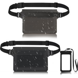 Kalanka-2pcs Sac Étanche Etui Pochette Imperméable Avec Sangle Réglable, Sac Imperméable À Ceinture, Pour Natation, Rafting, Kayak, Canotage, Camping, Protection Téléphone/Argents/Cartes - Neuf