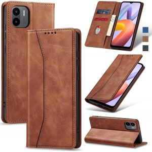 Case For Xiaomi Note 14 Pro/Pro+ 5G/Poco X7, Pu Leather Wallet Case Cover [Shockproof] [Magnetic] [Card Holder] [Stand Function] Flip Case (Brown) - Neuf
