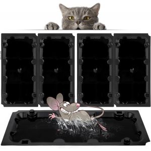 ChenQuanSarl-Piege A Souris 4 Pcs Piege A Rat Étanche Colle Souris Attrape Souris Piège À Souris Anti Souris Efficace Glue Souris Anti Rongeur Plaque Collante Souris Produit Anti Rat Efficace - Neuf