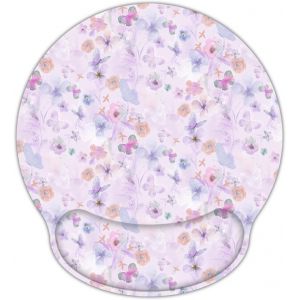 WQD-Tapis de souris ergonomique pour ordinateur portable avec repose-poignet, tapis de souris sans douleur avec coussin, tapis de souris personnel avec dessous de verre pour bureau, fleurs et - Neuf