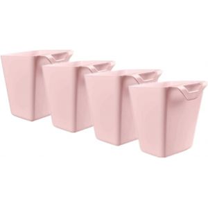 Lot De 4 Porte-Gobelets &Agrave; Suspendre,Panier De Rangement &Agrave; Roulettes,Accessoires De Chariot &Agrave; Roulettes,11,9 X 10,2 Cm,Pots &Agrave; Crayons Suspendus,Pots &Agrave; Plantes,Pot &Agrave; Maquillage (Rose) - Neuf