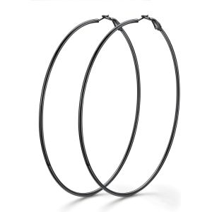 Tianyi-Créole Femme Acier Inoxydable/Plaqué Or, Boucle D'oreille Grand Anneau, Diamètre De 30/50/70/100 Mm, Women's Hoop Earrings - Neuf