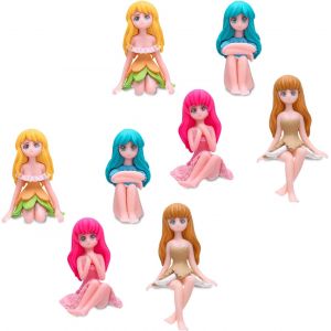 Mevronisshop-Lot De 8 Accessoires De Jardin F&eacute;&eacute;rique, Figurines De F&eacute;es Miniatures, D&eacute;corations De Jardin F&eacute;&eacute;rique, D&eacute;corations De G&acirc;teaux, F&eacute;es En Plastique Pour Micro Paysage, Pots De Fleurs, Maiso - Neuf