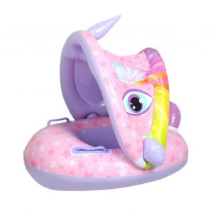 Bouee De Natation Avec Auvent, Forme Unique, Coussin A Gaz, Dossier Confortable, Bouee De Natation Pour Enfants, Pare-Soleil Licorne, Bateau - Neuf