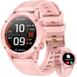 Montre Connectée Homme Sport Smartwatch: 1.42" Ronde Militaire Smart Watch Avec Appels Bluetooth Lecteur De Fréquence Cardiaque Spo2 Tensiomètre Sommeil Podomètre Ip68 Fitness Tracker Pour Ios Androi - Neuf