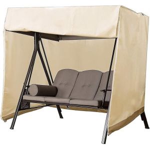 Housse De Balancelle De Jardin 3 Places, Imperméable, Oxford, Anti-Uv, Protection Pour Balancelle (Beige) 160 X 120 X 170 Cm - Neuf