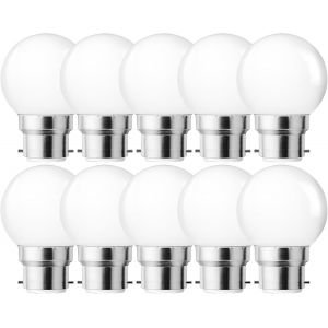 Lot De 10 Ampoules 1w B22 Led Blanc Chaud,Lumière Led De Golf Blanc Laiteux 220v,Ampoule Écoénergétique Colorée Couleur,Guirlande Fête,Adaptée Pour La Décoration Intérieure - Neuf