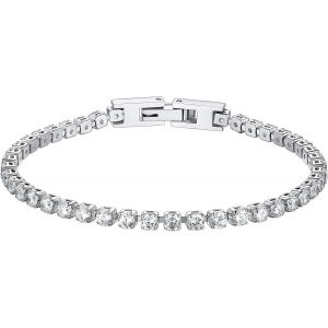 Kalsw-Bracelet Chaîne Strass Femme 17 Cm/19 Cm Bracelets Gourmette Plaqué Blanc/Noir Zircon Bijoux Bling Bling Brillant Élégant Cadeaux Pour Fille (Boîte Cadeau) - Neuf