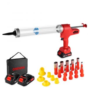 Pistolet extrudeur mastic silicone 6 vitesses reglables, pistolet de calfeutrage portable avec 2 batteries lithium 88VF - Neuf