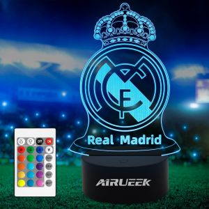 Foot Veilleuse Enfant3d Led Football Lampe De Chevet Enfant 16 Couleurs Changeantes Avec T&eacute;l&eacute;commandedecoration Chambre Anniversaire Surprise Cadeau Garcon 7.8.9.10-12 Ans - Neuf