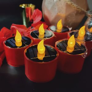 Ensemble de 6 Lumi&egrave;res de Bougie de LED, Bougies sans flamme, R&eacute;aliste et Lumineux, Solaire, &Eacute;lectrique Fausses Bougies Votives Table de F&ecirc;te d'Anniversaire de Mariage de No&euml;l (Lumi&egrave;re Jaune) - Neuf