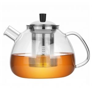 Th&eacute;i&egrave;re transparente Set Bouilloire &agrave; th&eacute; d'&eacute;t&eacute; Th&eacute;i&egrave;re ronde r&eacute;sistante &agrave; la chaleur 1500ml - Neuf