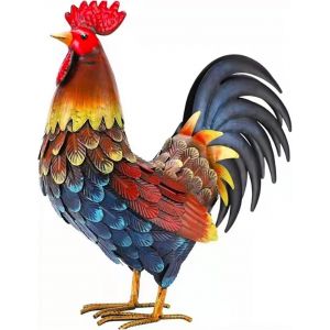 Mevronisshop-D&eacute;coration De Coq En M&eacute;tal En Forme De Poule Pour Ext&eacute;rieur, Patio, Arri&egrave;re-Cour Et Cuisine (Rouge) - Neuf