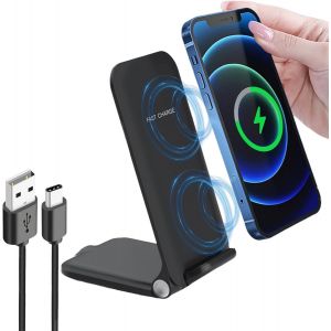 Kal-Station De Charge Inductive Sans Fil 15 W Pour Samsung Galaxy S24 Ultra S23 S22 S21 S20 S10 S9, Google Pixel 9 8 Pro 7 7a 6 5xl, Iphone 15 14 13 12 11 Se - Neuf