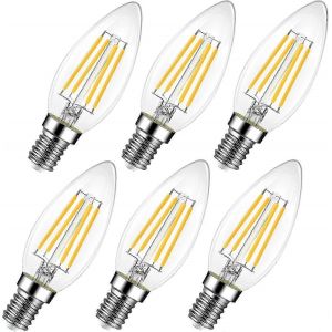 6pack E14 Dimmable Blanc Chaud 600lm 6w Ampoules Led Remplace 60w 2700k Ampoule Led Bougie Économie D'énergie - Neuf