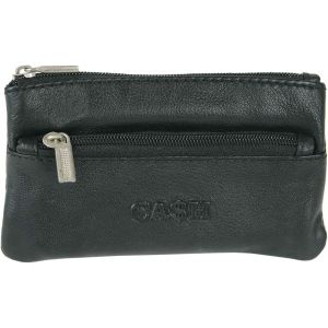 TRAHOO-Portefeuille - en Cuir v&eacute;ritable - &eacute;tui &agrave; cl&eacute;s, Noir - Neuf