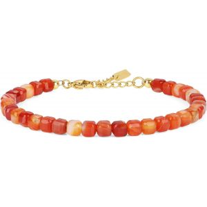 Eryi-Bracelet Perle Femme, Bracelet Onyx Noir/Cornaline Rouge/Turquoise Synthétique - Neuf