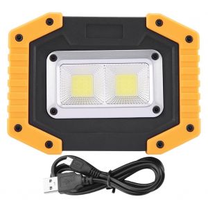 HJLIAN Projecteur COB a LED avec chargeur USB, lampe d'avertissement pour camping en plein air, perle carree d'urgence - Neuf