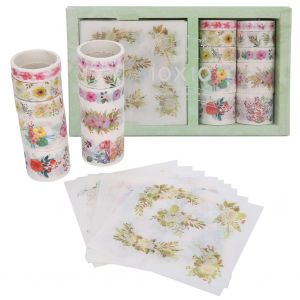Lot De 2 Autocollants En Papier Washi, Motif Floral, Decoratifs, Pour Scrapbooking - Neuf