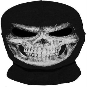 Cagoule Squelette Effrayante ¿ Motif Tête De Mort À 2 Trous Pour Halloween, Cosplay Et Fêtes ¿ Tissu En Coton Respirant - Neuf