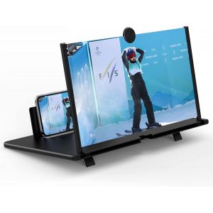 Loupe D'&Eacute;cran De T&eacute;l&eacute;phone,16 Pouces Loupe D'&Eacute;cran De Smartphone,3D Haute D&eacute;finition Est Compatible Avec Tous Les Smartphone., Noir, 16Inch[Z247] - Neuf