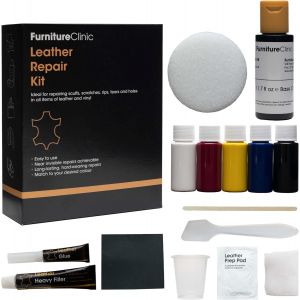 MEVRONISSHOP-Kit de R&eacute;paration Complet pour Cuir Noir Inclut Surface Ab&icirc;m&eacute;e Vinyle et Simili sur Sofa, Fauteuil, Si&egrave;ge Auto pour Les Petits : Trous, Accrocs, D&eacute;chirures, Br&ucirc;lures et Rayures - Neuf