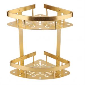Hjlian Etagere De Rangement Murale En Aluminium Pour Salle De Bain, Double Couche Epaisse - Neuf