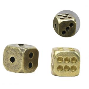2 X Dés Ronds En Cuivre Pur, Dés De Jeux De Table, Cube De Jeu Standard, Cube Rpg - Neuf