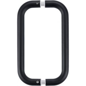 1 set Poign&eacute;e de porte de douche en verre, poign&eacute;e coulissante en inox double face,noir,distance entre trous : 203 mm, pour verre sans cadre de 8-12 mm, id&eacute;ale pour salle de bain, cuisine et h&ocirc;tel. - Neuf