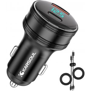 Chargeur Voiture Usb C 80W Pd/Pps 55W Qc3.0 25W Chargeur Allume Cigare Usb, Adaptateur Prise 12V-24V, Allume Cigare Pour Phone 16/15/14, Galaxy S25/S24, Ipad, Accessoires Auto - Neuf