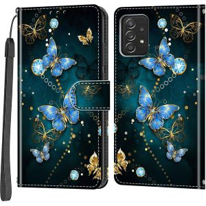 JGD-Etui Coque pour Samsung Galaxy A53 5G, [Fermeture Magnetique &agrave; Rabat] [Housse Portefeuille en Cuir PU] [Multifonctionnel] (Papillon) - Neuf