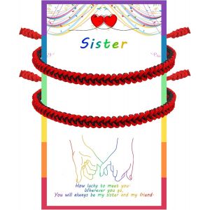 Kalsw-Bracelet Soeur Pour 2,Bracelet Meilleur Ami,Bracelet En Corde Tress&eacute;e &Agrave; La Main Pour Femmes Filles Soeurs - Neuf