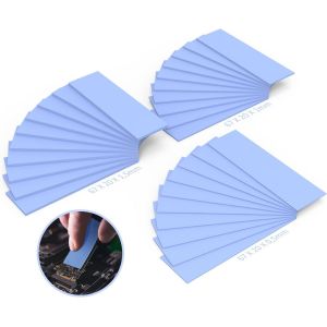 30pcs 67x20mm Silicone Thermal Pad Reusable Heat Conductive Pads Thickness 0.5/1/1.5mm Thickness Silicone Thermal Pad Silicone Thermal Conductor Pad for SSD CPU GPU.[E1341] - Neuf