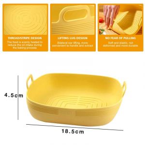 Nouveau Panier En Silicone Pour Friteuse &Agrave; Air,Plateau Rond En Silicone Pour Friteuse &Agrave; Air,Doublure Facile &Agrave; Nettoyer,Plaque &Agrave; Pizza,Tapis De Po&ecirc;le &Agrave; Gril,Accessoires De Friteuse .A Yellow-Rectangle - Neuf