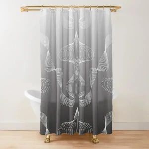 Rideau De Douche Minimal En Polyester Dégradé Blanc Et Noir,Moderne,Imperméable,Lavage En Machine,Crochets De Bain.Dt-241218000324-Yl.W120Xh180Cm - Neuf