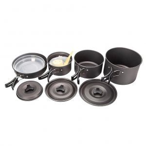 Batterie De Cuisine De Camping Portable - Ustensiles De Cuisine, Vaisselle Et Mat&eacute;riel De Pique-Nique Pour 4 &Agrave; 5 Personnes - Neuf