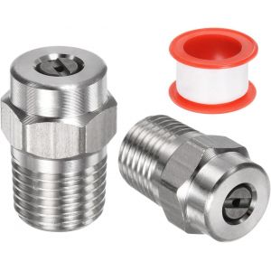 MEVRONISSHOP-2Paquets Embouts de Nettoyage de Surface - 15 Degr&eacute;s 1/4"" M&acirc;le NPT Buses de Nettoyeur Haute Pression, Remplacement de Buse de Nettoyeur, en Acier Inoxydable(Orifice de 1,382 mm) - Neuf