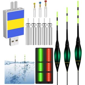 Lot De 3 Flotteurs De Pêche À Led Avec Détecteur De Touche-Avec Détecteur De Gravité Et Base-1,2 G/1,8 G/2,2 G-Accessoires De Pêche Intelligents Pour La Pêche Au Lac,Rivière Ou Étang - Neuf
