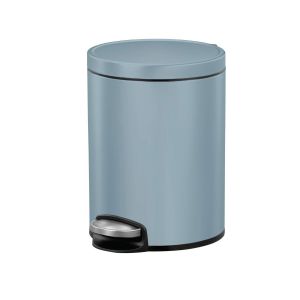 Eva Poubelle De Salle De Bain &Agrave; P&eacute;dale Avec Couvercle &Agrave; Fermeture Douce Id&eacute;al Pour Salle De Bain, Chambre &Agrave; Coucher Et Maison Bleu Titane 5 L - Neuf